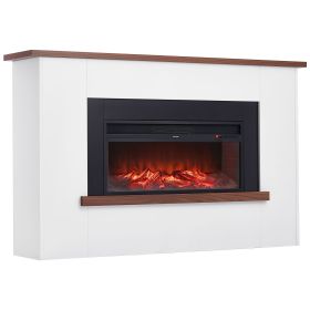VEVOR 65.5 inch Freestanding Fireplaces, 1500W 5120BTU Fake Electric Fireplace Stove Heater with Mantel, Overheating Protection, Adjustable Flames