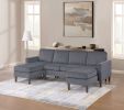 3-Piece Corduroy Sectional Set in Dark Gray