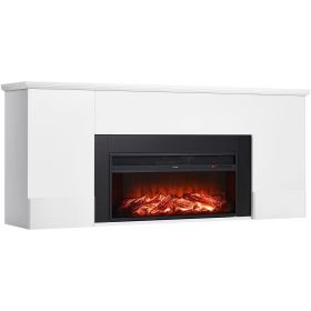 VEVOR 75 inch Freestanding Fireplaces, 1500W 5120BTU Fake Electric Fireplace Stove Heater with Mantel, Overheating Protection, Adjustable Flames,Timer