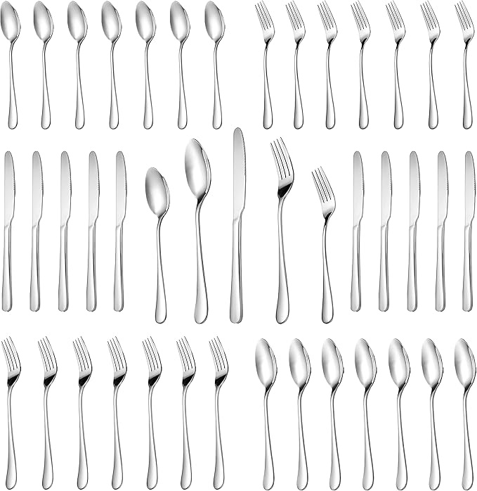 30 Pcs Silverware Set Service for 6,Premium Stainless Steel Flatware Set, Mirror Polished Cutlery Utensil Sets, Durable Kitchen Eating Tableware Sets