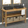 Vanity Cabinet With Sink Black, Brown, Seagrass