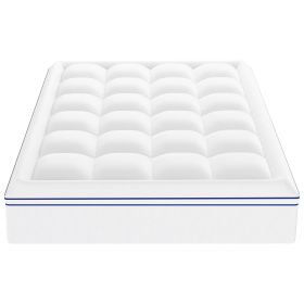 VEVOR Mattress Topper, Queen Size, 1" Thickness, Fiber Fill Pad with Detachable and Washable Layer, Comfortable Supportive, Cooling, Breathable