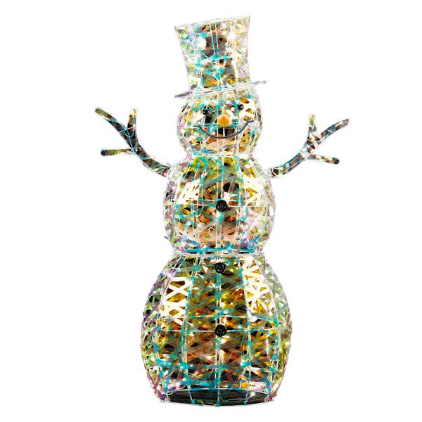 4FT Lighted Iridescent Snowman Christmas Decorations