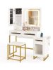 Makeup Vanity Desk Dressing Table and Stool Set with Lighted Mirror