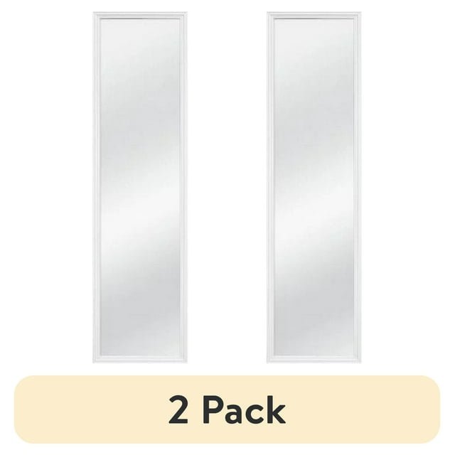 (2 pack) 13" x 49" Full-Length Rectangular White Mirror