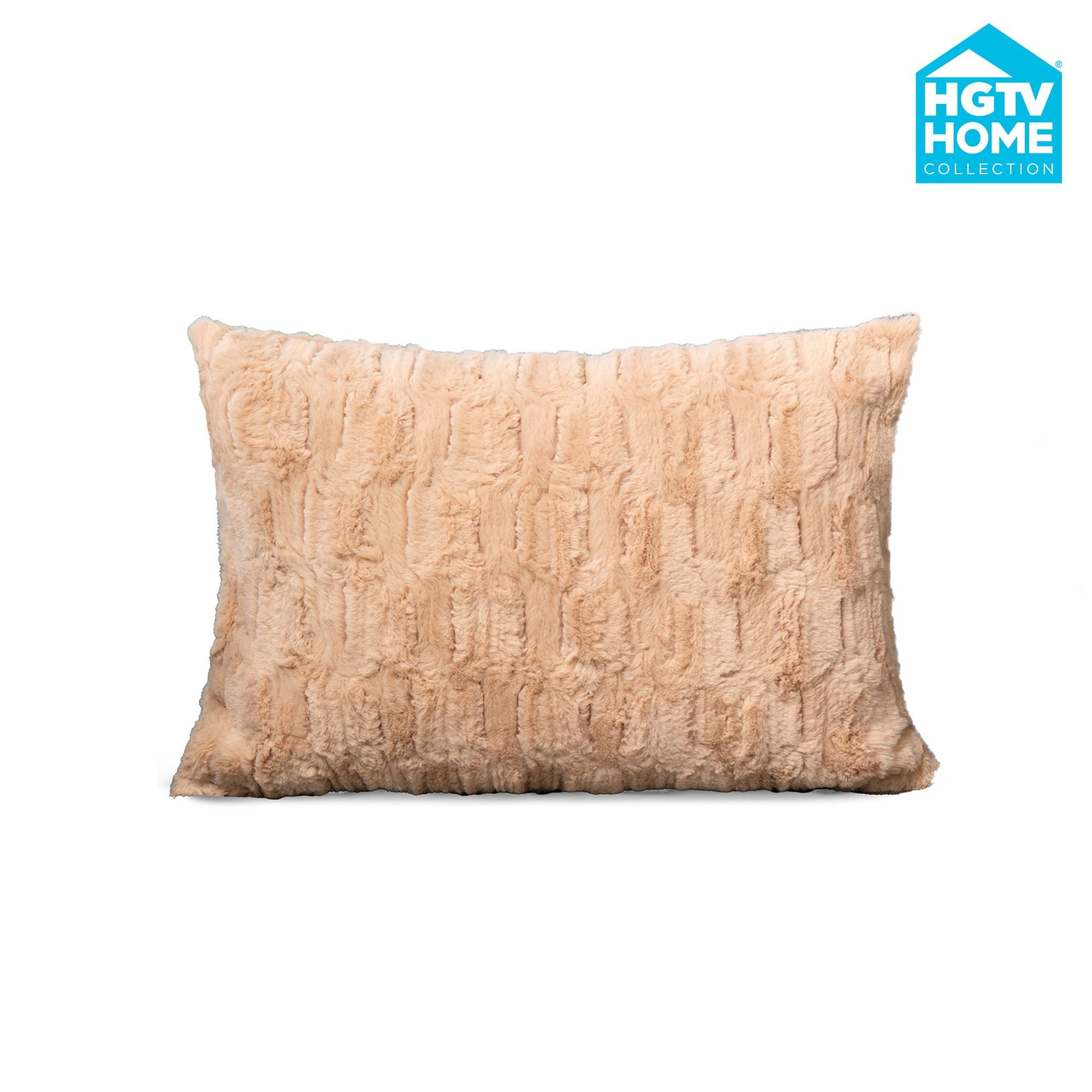 HGTV Art Deco Brushed Faux Fur Pillow Nomadic Desert 14 x 20 inches