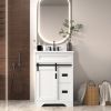 [VIDEO provided]24" Bathroom Vanity with Single Sink Combo, Farmhouse Undermount Bathroom Sink Cabinet with Sliding Barn Doors and 2 Drawers