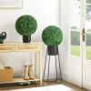 Decorative Artificial Trees 2 Pack 15.75" Faux Boxwood Topiary Ball for Indoor Outdoor Home Decor
