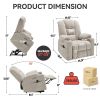 Power Lift Recliner Chair with Massage and Heat for Elderly, Overstuffed Wide Recliners, Heavy Duty Motion Mechanism with USB and Type C Ports