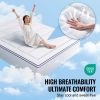 VEVOR Mattress Topper, Queen Size, 1" Thickness, Fiber Fill Pad with Detachable and Washable Layer, Comfortable Supportive, Cooling, Breathable