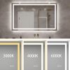 28"*36"LED Bathroom Mirror,Front-Lit and Back-Lit, Stepless Dimmable, 3 Colors CRI90+, Brightness Memory, Shatter-Proof,Anti-fog LED Vanity Mirror
