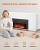 VEVOR 75 inch Freestanding Fireplaces, 1500W 5120BTU Fake Electric Fireplace Stove Heater with Mantel, Overheating Protection, Adjustable Flames,Timer