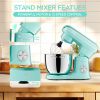 5L & 4.5L Dual  Bowls Stand Mixer, 10 Speed Tilt-Head Food Mixer with Electronic Timer, Dough Mixer with Dishwasher Safe Stainless Steel Bowls