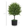 21.7" Set of 2 Artificial Topiary Trees, Cedar Faux Topiaries, Fake Plants for Home Indoor outdoor Decor