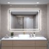 48 x 32 Inch LED Bathroom Mirror with Front and Backlight, Wall Mounted Vanity Mirror with Aluminum Frame, Anti-Fog, Memory, 3 Colors