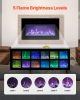 VEVOR 50 inch Electric Fireplace, Wall Mounted Recessed Fire Place with Remote Control, Timer, 1500W, Adjustable Flame Color Brightness, Touch Screen