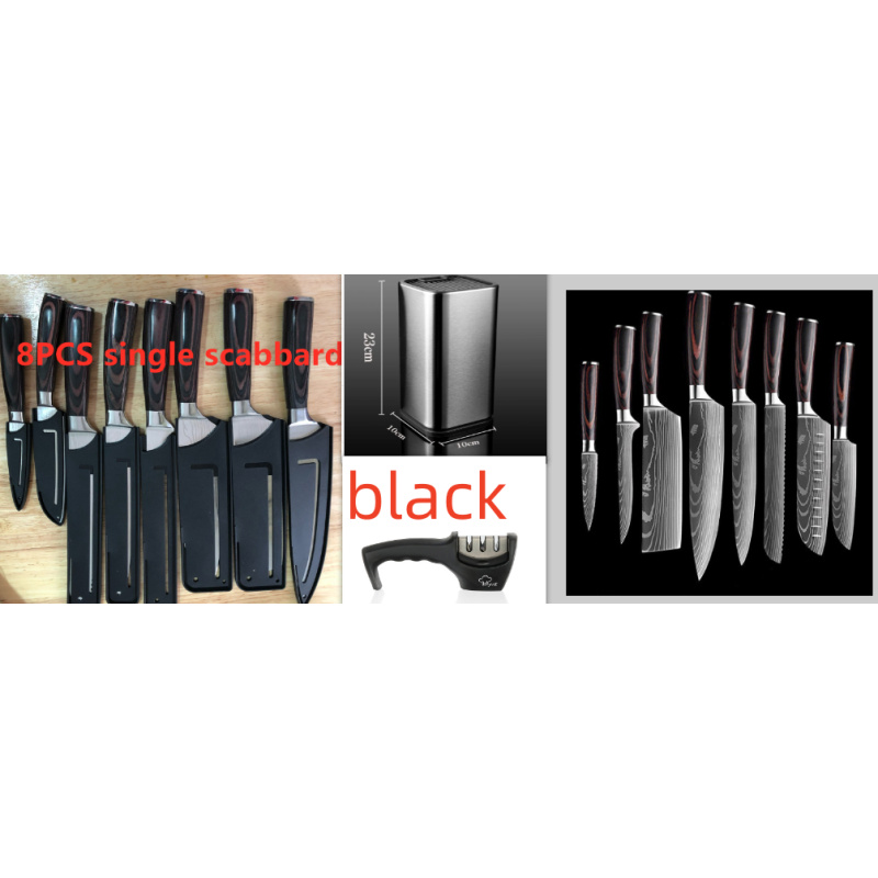 Chef Knives Kitchen Knives Cleaver Slicing Knives (Option: SET3 with 8pcs punches)