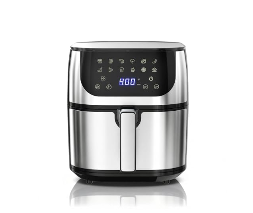 8.5Qt Air Fryer, 12-In-1 Large Air Fryer For Family, 400 F Rapid Air Crispy Technology, Roast Bake Dehydrate Reheat, 1800W (Option: Silver)