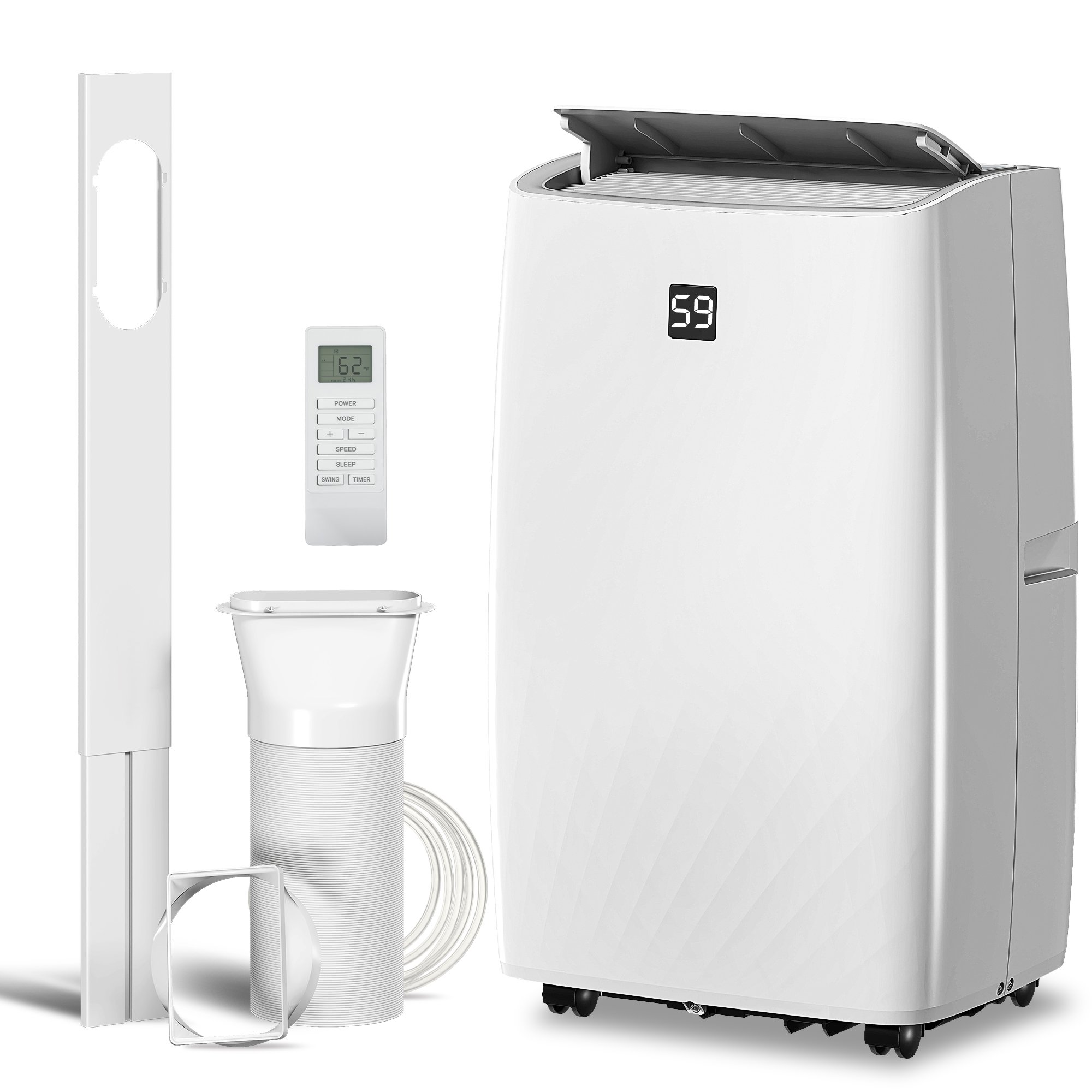 14000 BTU Portable Air Conditioner, AC Unit With Cool, Dehumidifier, Fan, 549 Sq. Ft, 24H Timer On Off, Window Kit (Color: White)