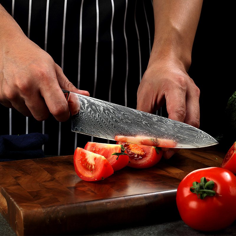 Pattern Kitchen Knife (Option: Silver)