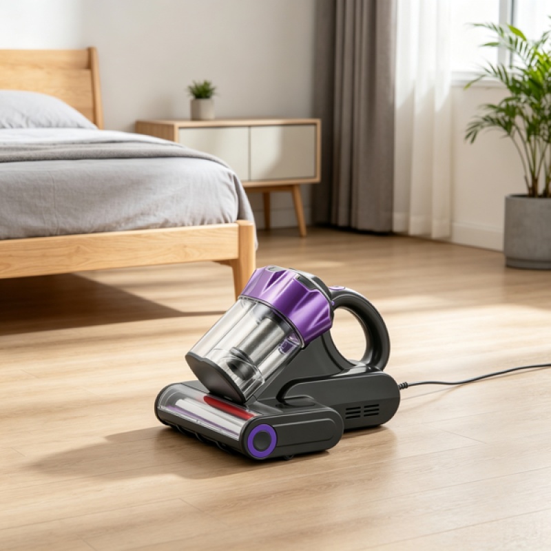 550W Mattress Vacuum Cleaner, 18Kpa Powerful Suction, Dual Dust Bin, HEPA Filter & Heating, Ultrasound Tech & Cleaning Lights, Handheld Corded Fo (Option: 26774964)