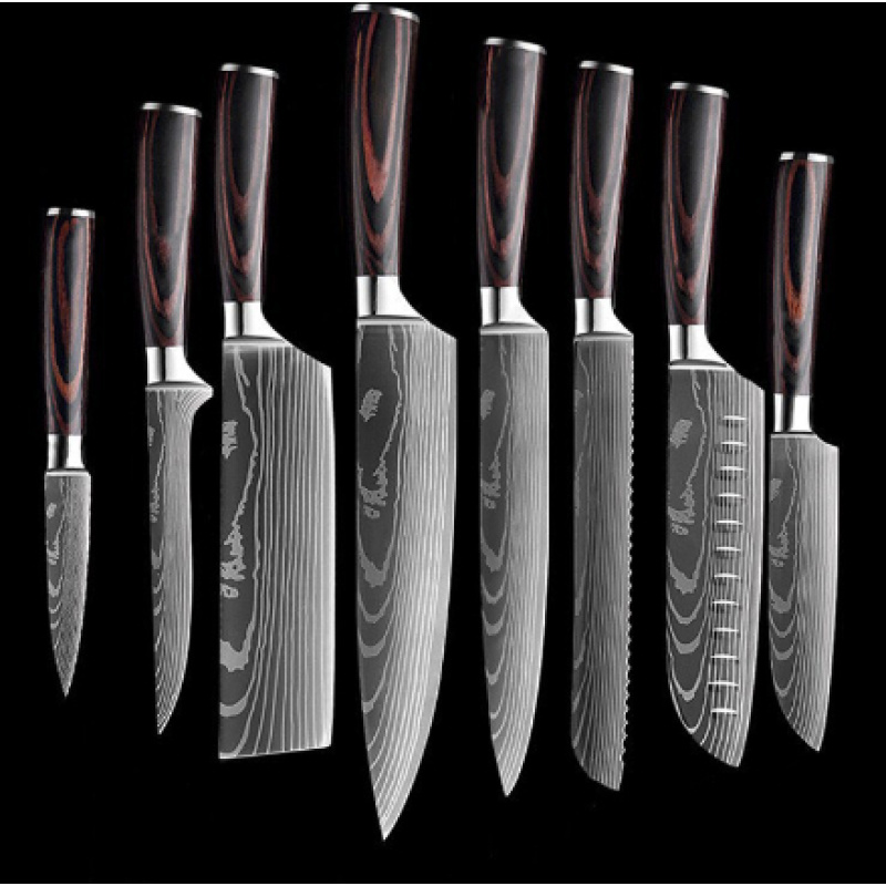 Chef Knives Kitchen Knives Cleaver Slicing Knives (Option: 8pcs set)