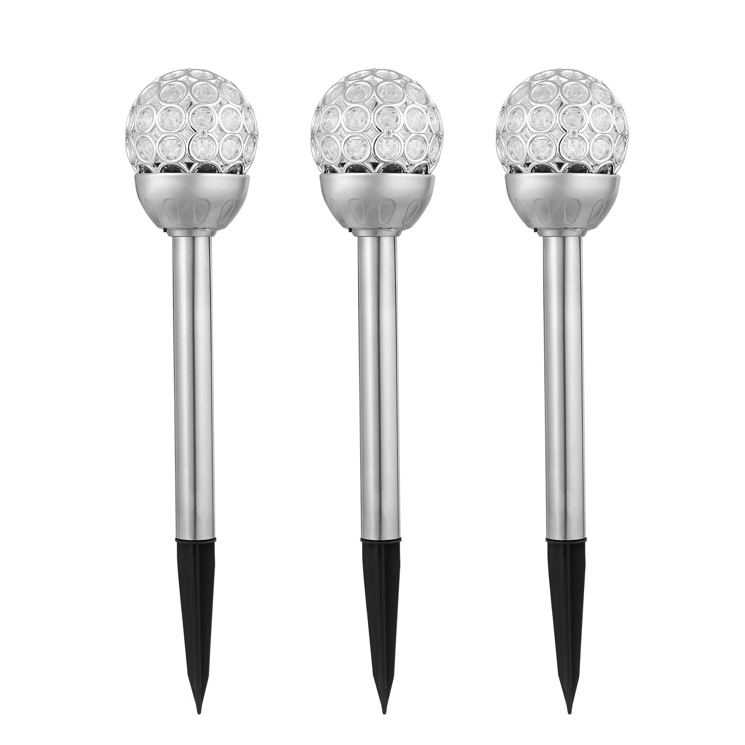 3Pcs Solar Pathway Lights IP44 Waterproof RGB Color Changing For Pathway Garden Walkway Yard Festival Decoration (Option: 3Pcs)