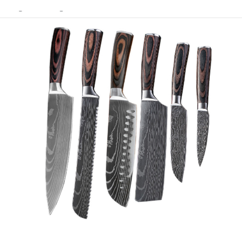 Chef Knives Kitchen Knives Cleaver Slicing Knives (Option: 6pcs set)