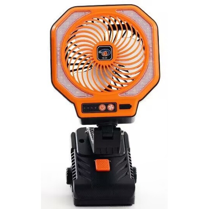 2 In 1 Portable Camping Fan With LED Light Outdoor Tent Desk Fan Type-C Charging (Option: 1PACK)