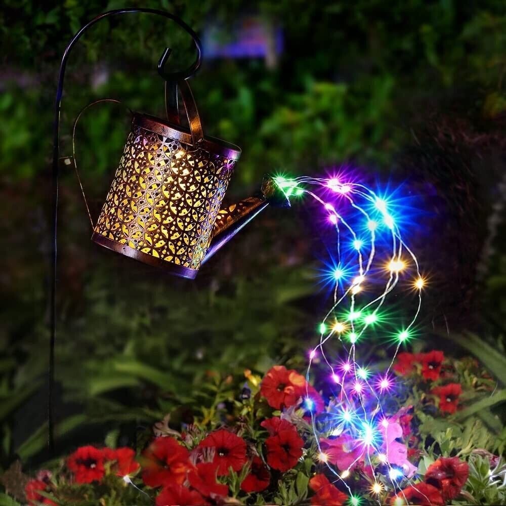 1   2pcs Watering Can Lights, Copper Solar Garden Lights For Outdoor  Pathway  Yard Deck  Lawn Patio (Option: 1Pcs)
