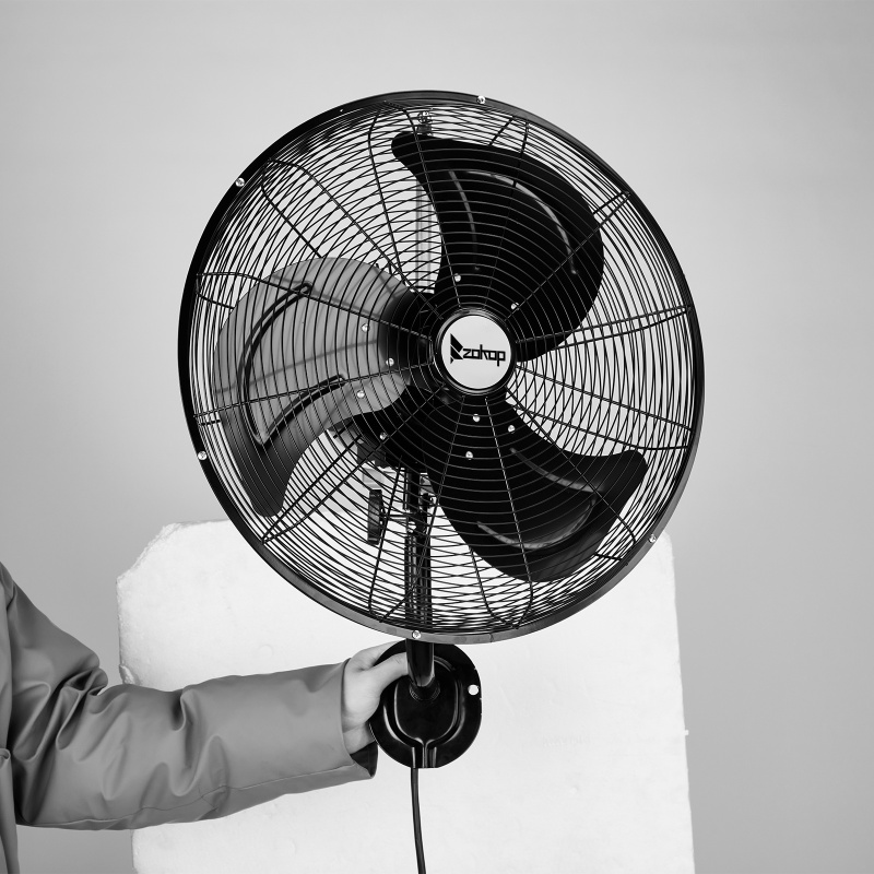 18 Inch High Velocity Oscillating Wall Mount Fan, 3 Speed Heavy Duty Metal Industrial Wall Fan, Horizontal Oscillation & Tilt Adjustable, 110V Wa (Option: Black)