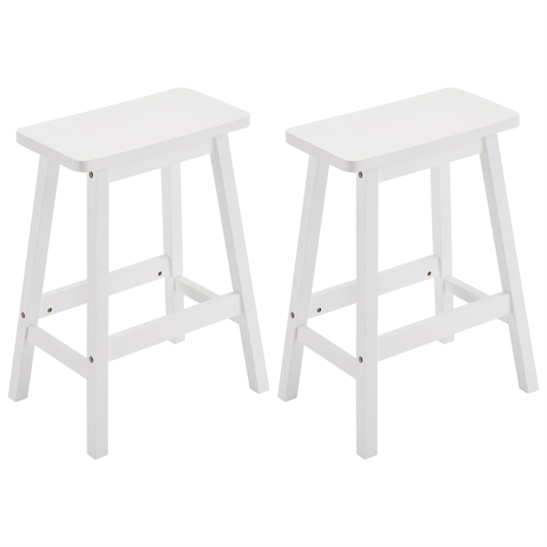 [Same Code: 38873429]2pcs Pine Wood Saddle Seat Bar Stool White (Option: defaulttitle)
