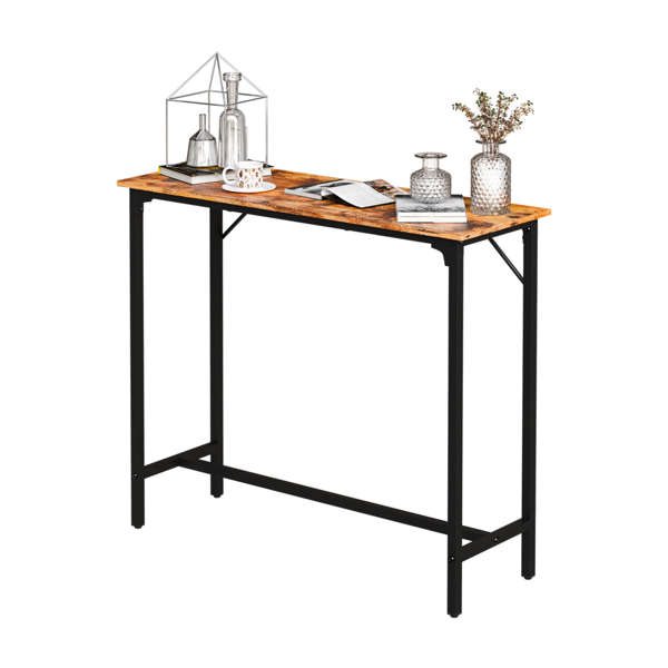 43-Inch Bar Table (Brown) - 209 Lbs Capacity Pub Height Table With Durable MDF Top & Metal Frame, Ideal For Kitchen/Bar Counte (Option: defaulttitle)
