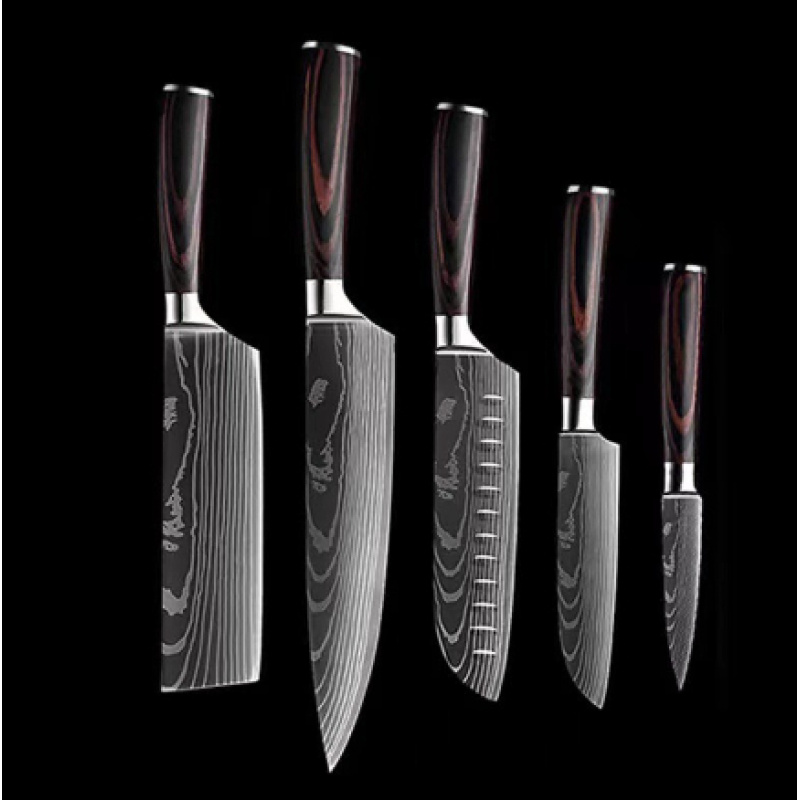 Chef Knives Kitchen Knives Cleaver Slicing Knives (Option: 5pcs set)