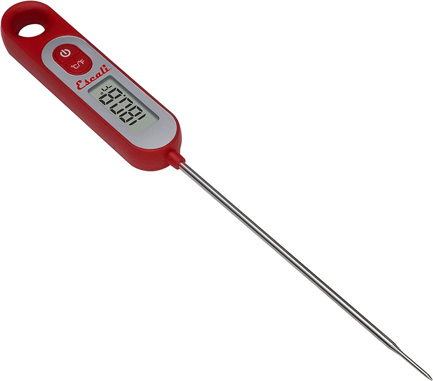 Escali AH1 Stainless Steel Oven Safe Meat Thermometer; Extra Large 2.5-inches Dial; Temperature Labeled for Beef; Poultry; Pork; and Veal Silver (Color: Digital Red)