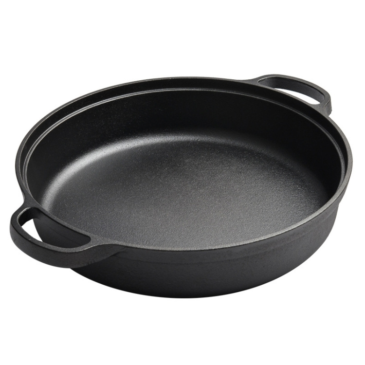 Cast Iron Cooking Pot for Restaurant Kitchen Skillet Camping Cooker (Pot Diameter: 22cm, Color: As pic show)
