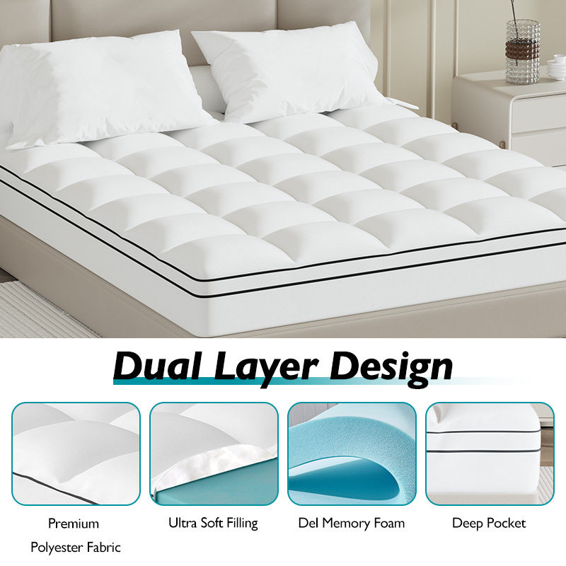 The memory foam mattress is meticulously crafted from high-quality polyester fabric. The top of our mattress wraps around you as soft as a cloud (size: Queen)