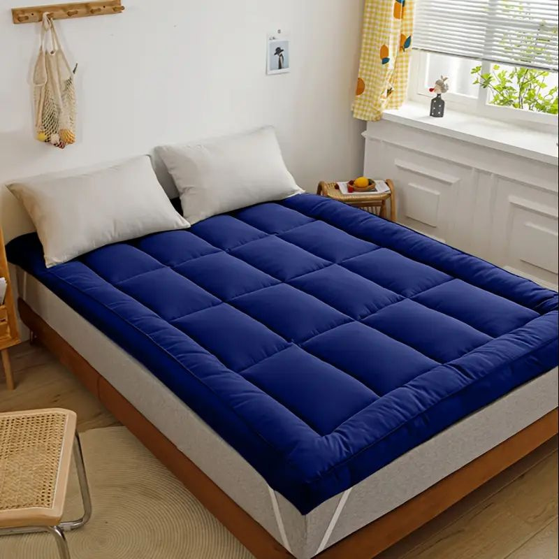 Topper Pad for Mattress Full (Color: Navy Blue)