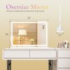 LED Vanity Mirror with Lights Aluminum Frame Bathroom Mirror Dimmable 3 Color Modes Makeup Mirror Memory Function Bedroom