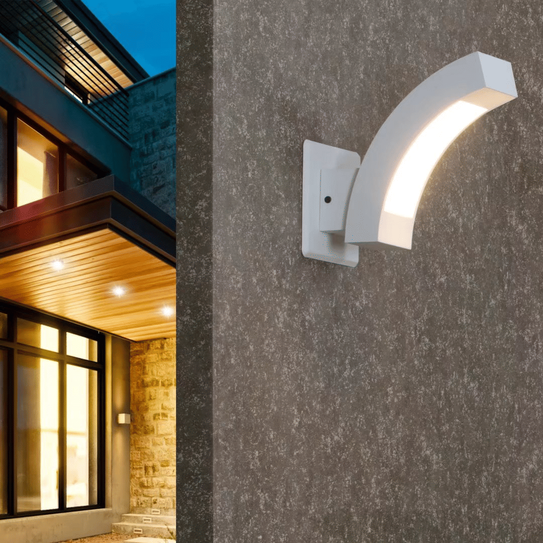 Inowel Wall Lights Outdoor Wall Sconce Modern LED Patio Porch Lights Aluminum Exterior Light Fixture Waterproof IP54 for Hallway House Backyard Garage (Color: White)