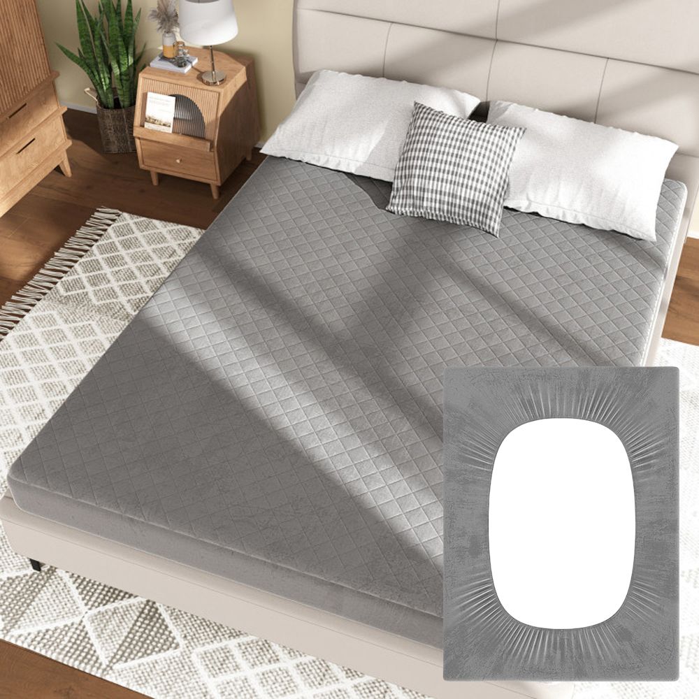 Twin/Queen/King Size Mattress Protector Luxury Super Soft Velvet Mattress Topper (size: Queen Size)