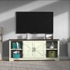 TV Stand for 80 Inch TV, Entertainment Center with Storage Cabinets, Mid Century Modern Media TV Console Table for Living Room Bedroom