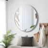 Deep Frame 36" Round Mirror, Modern Dresser Mirror Wall Mounted Decor Metal Frame for Bedroom Living Room Entryway Fireplace Mantel Dining Room