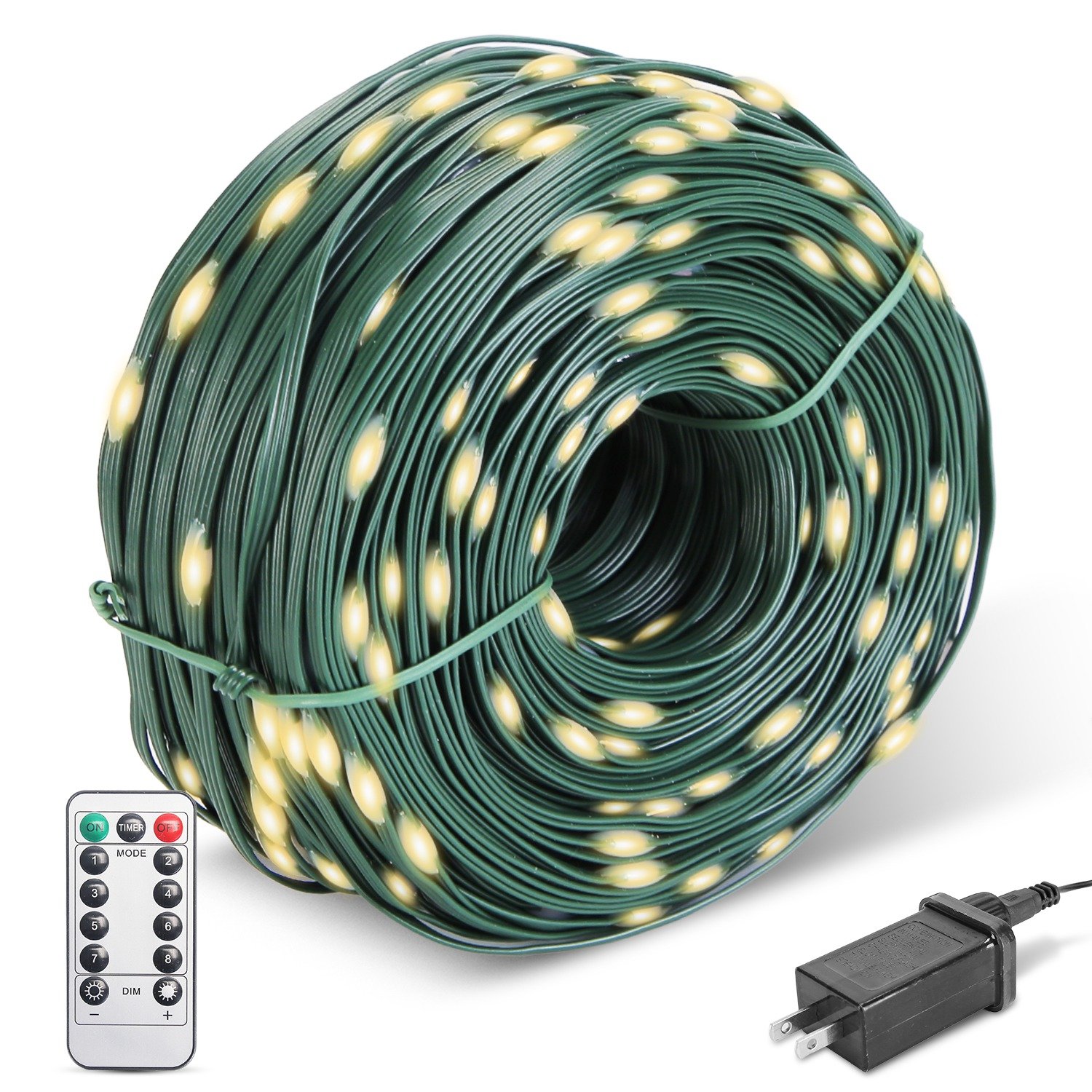 330FT String Lights Outdoor Christmas Decoration Lights With Remote IP44 Waterproof 8 Lighting Modes 8 Brightness Timer Plug In Fairy Light Xmas (Option: Warm Lighting)