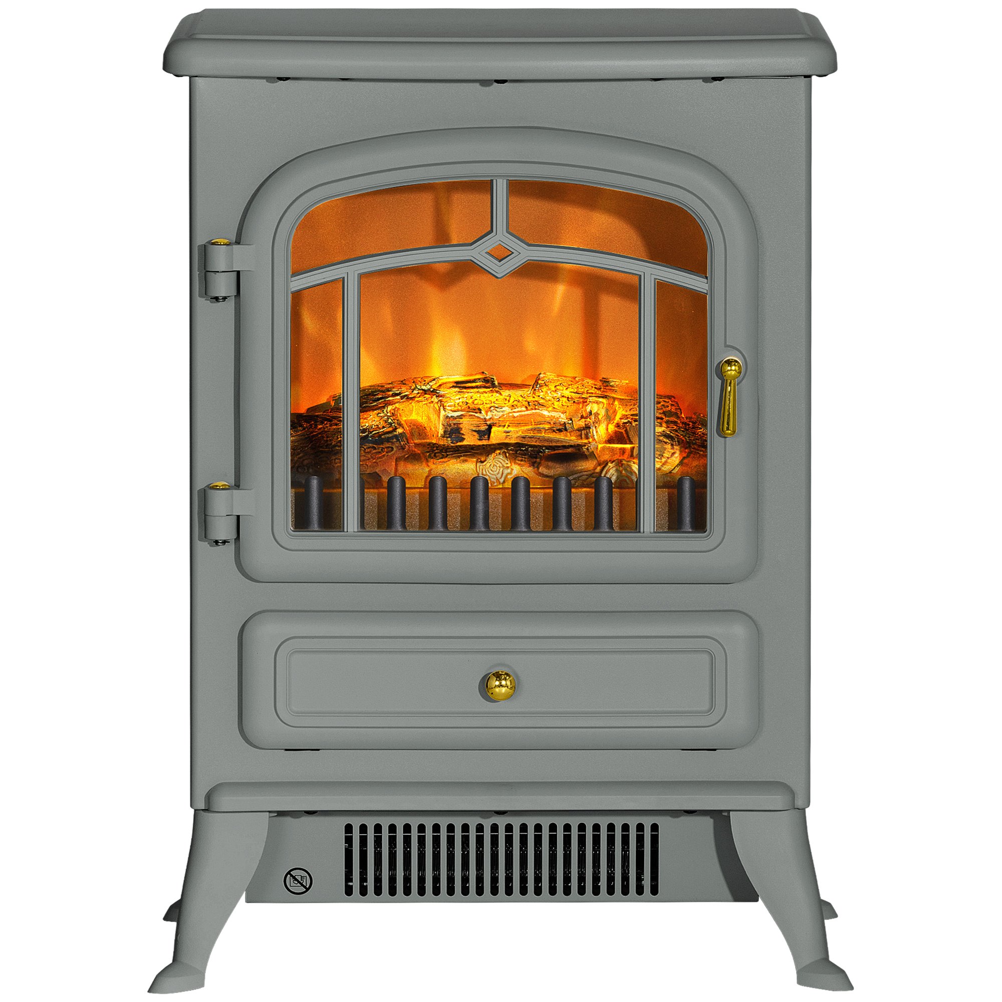 Fireplace Stove, Electric Fireplace Heater with Realistic LED Flames and Logs, 725W/1450W, Gray (Option: Gray-450x335x565 mm)
